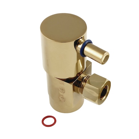 Kingston Brass 1/2"IPS x 3/8"O.D. Anti-Seize Deluxe Quarter Turn Ceramic Hardisc Cartridge Angle Stop, Polished Brs CD43302DL